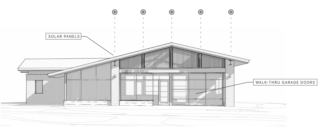 Elevations of the building