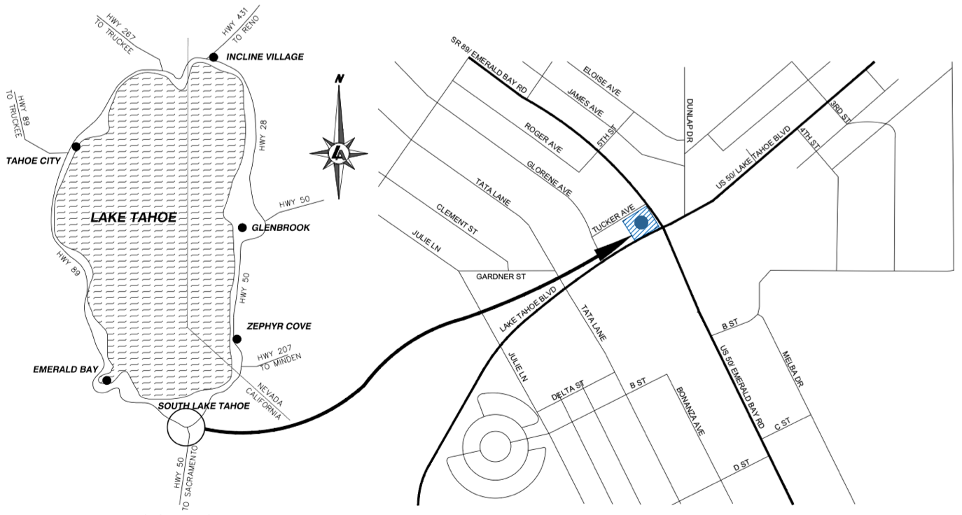 Location of the project: At the northwest corner of the Y intersection of South Lake Tahoe